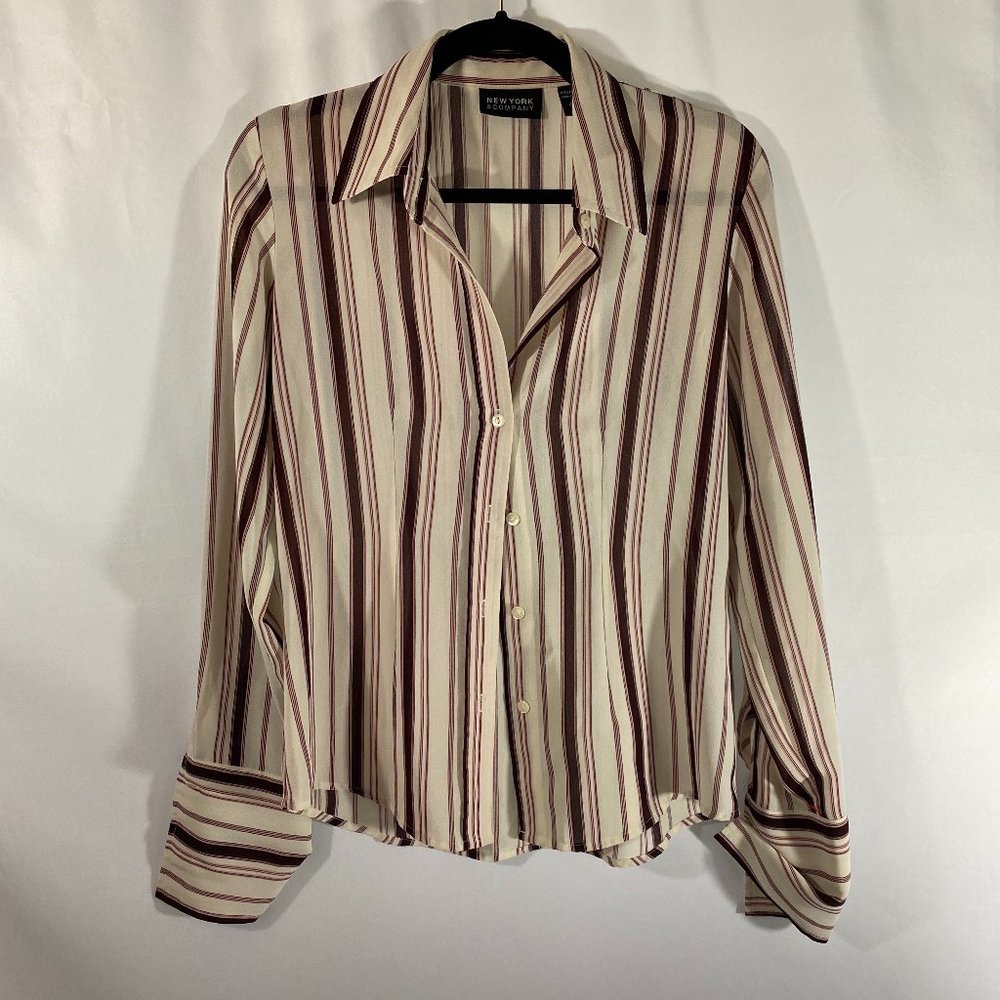 New York & Company Women's Striped Blouse